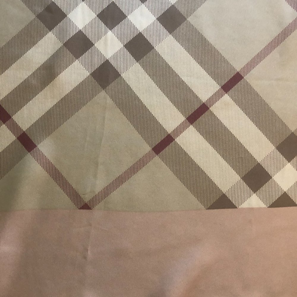 NWTS Vintage Burberry Horseferry Pale Rosewood Check Silk Scarf  34” Square - Picture 3 of 12